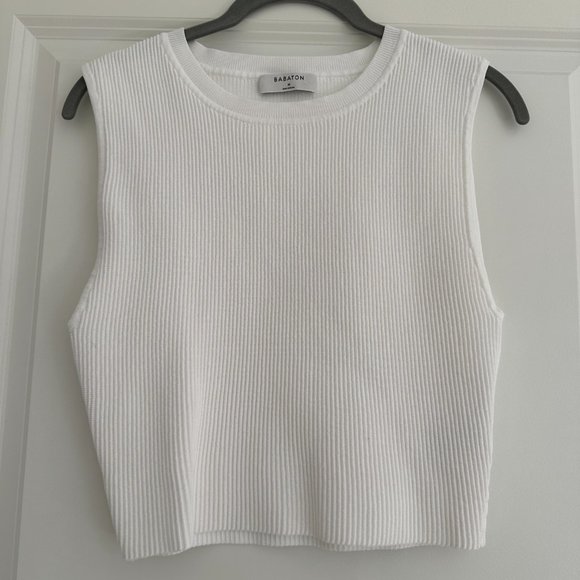 Babaton Sculpt Knit Muscle Tank - NWOT (M) in White - Picture 2 of 4